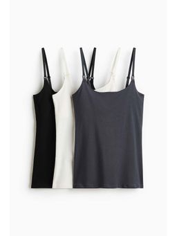 H&M - Women Grey MAMA 3-Pack Nursing Strappy Tops