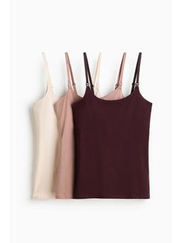 H&M - Women Red MAMA 3-Pack Nursing Strappy Tops