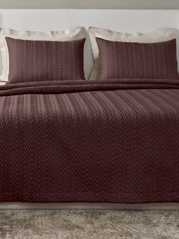 SANSAAR A D'DECOR BRAND LIVE CONSCIOUSLY - King Bedsheet with Pillow Cover Cascade-Fudgesickle