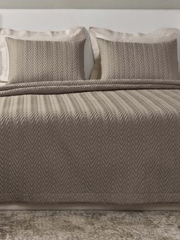 SANSAAR A D'DECOR BRAND LIVE CONSCIOUSLY - King Bedsheet with Pillow Cover Cascade-Greige