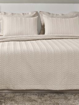 SANSAAR A D'DECOR BRAND LIVE CONSCIOUSLY - King Bedsheet with Pillow Cover Cascade-Marshmallow