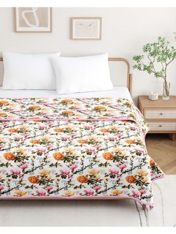 Bella Casa - Double Dohar-Ac Blanket Cotton Multi Colored Reversible Floral Printd (Queen)