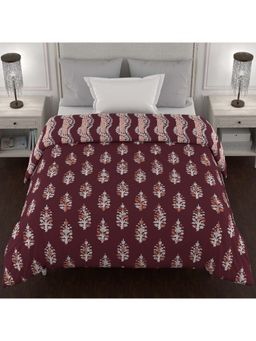 Bella Casa - Single Ac Quilt Reversible 150 Gsm Maroon - Kalamkari Collection
