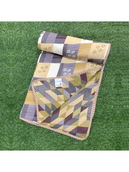 Bella Casa - Single Dohar-Ac Blanket Cotton Green Color Reversible Floral Printed