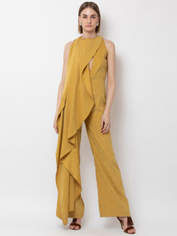 Dodo & Moa - Women Mustard Western Wear Jumpsuit