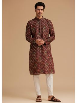 KALKI FASHION - Brown Printed Kurta with Pant (Set of 2)