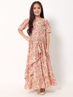 Readiprint - Straight Cotton Cream Printed Lehenga and Choli (Set of 2)