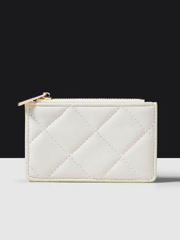 Accessorize London - Women's White Quilted Cardholder