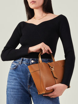Accessorize London - Women's Brown Handbag with Detachable Strap Bag with Detachable Strap