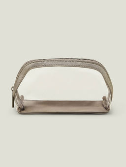 Accessorize London - Women's Silver Clear Make Up Pouch