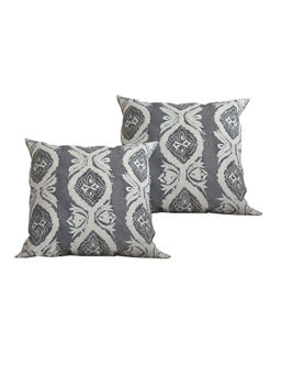 SHADES OF LIFE - Cotton Decorative Grey Cushion Covers (Emb 16 x 16)