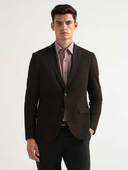 Arrow - Men Brown Zero Calorie Slim Fit Knitted Blazer