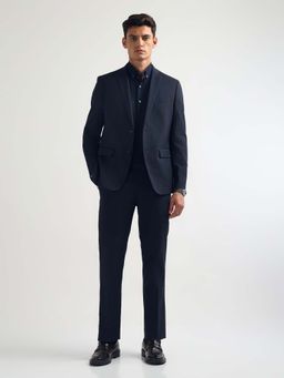 Arrow - Men Navy Blue Tailored Fit Textured Suit