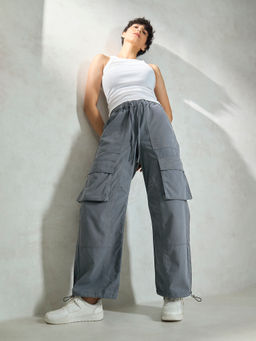 Virgio - Grey Snug Cotton Parachute Cargo Pant