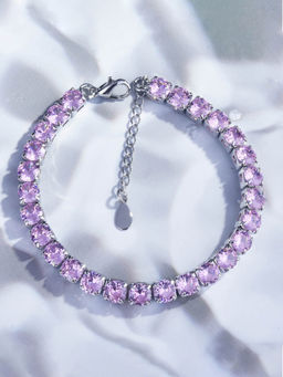 Designs & You - Women American Diamond Silver Plated Wraparound Bracelet