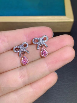 Designs & You - Womens Pink Contemporary Stud Earrings