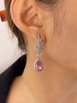 Designs & You - Womens Pink Contemporary Teardrop Earrings