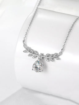 Designs & You - Silver Plated AD Studded Cubic Zirconia Necklace