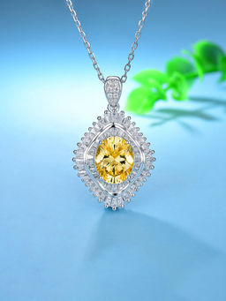 Designs & You - Womens Yellow Silver Plated Necklace