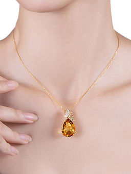 Designs & You - Yellow Gold Plated AD Studded Cubic Zirconia Butterfly Necklace