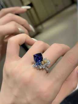 Designs & You - Multi-Color Silver Plated Cubic Zirconia Studded Adjustable Ring