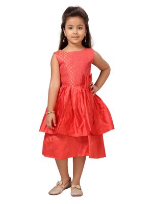 Buy Aarika Gajri Colour Silk Midi Dress (3-4 Years) Online