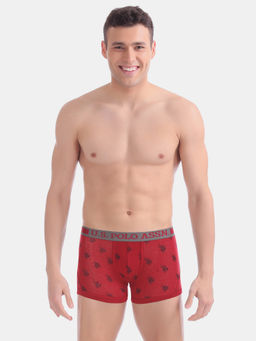 U.S. POLO ASSN. - Red Elasticized Waist Printed Trunks