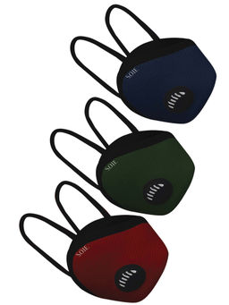 SOIE - Two Way Respirator - 8 Layer Reusable SN 99 Ear Loops Safety Mask - Pack Of 3