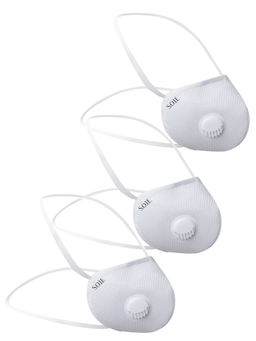 SOIE - Two Way Respirator - 8 Layer Reusable SN 99 head Loops Safety Mask - Pack Of 3