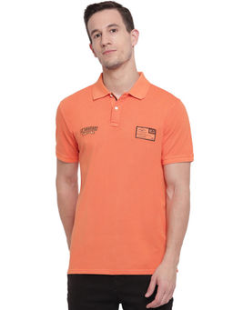 LINDBERGH - Orange Solid Polo T-Shirt