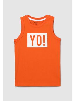 max - Boys Printed Sleeveless T-Shirt Orange