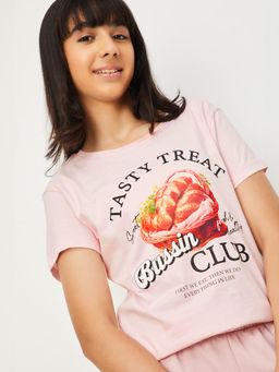 max - Girls Printed T-Shirt Pink