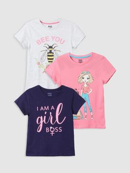 max - Girls Printed T-Shirt Multi-Color