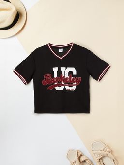 max - Girls Printed T-Shirt Black