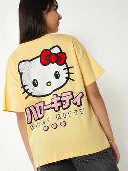 max - Girls Hello Kitty Print T-Shirt Yellow