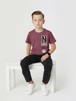 max - Boys Printed T-Shirt Purple