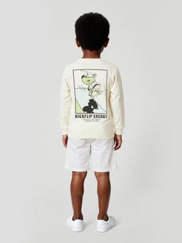 max - Boys Printed Oversized T-Shirt White