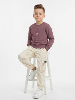 max - Boys Embossed T-Shirt Purple