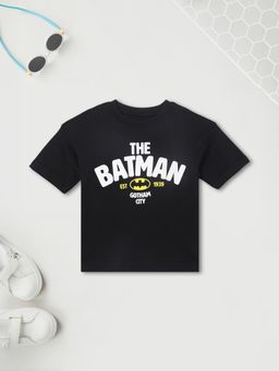 max - Boys Batman Print Oversized T-Shirt Black