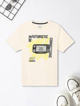 max - Boys Printed T-Shirt Off White