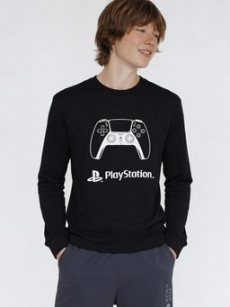 max - Boys Playstation Printed T-Shirt Black
