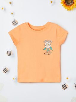 max - Girls Printed T-Shirt Orange