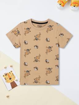 max - Boys Printed T-Shirt Beige