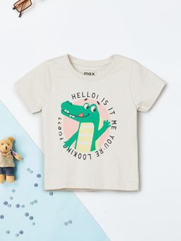 max - Boys Printed T-Shirt Off White