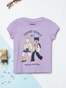 max - Girls Printed T-Shirt Lavender