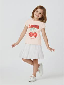 max - Girls Printed T-Shirt Cream
