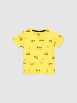 max - Boys All-Over Printed T-Shirt Yellow