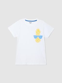 max - Boys Graphic Printed T-Shirt White