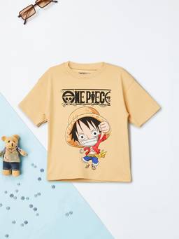 max - Boys One Piece Print T-Shirt Beige