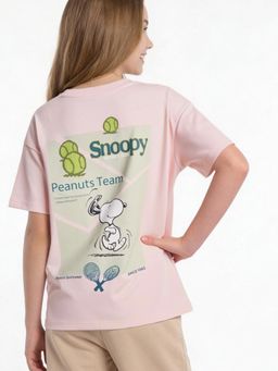 max - Girls Peanuts Oversized T-Shirt Pink